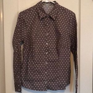 Boden Chic Brown Polka Dot Shirt